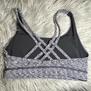 Lululemon Energy Bra Strapped Spaced Out Space Dye Black White Sports Bra Size 6 thumbnail 1