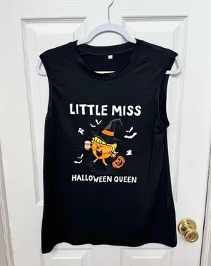 NWOT “LITTLE MISS HALLOWEEN QUEEN” tank top MEDIUM thumbnail 1