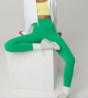 Green Women's High-Waisted Leggings Aerie Offline NWOT L thumbnail 1