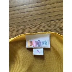 Lularoe Mustard‎ Yellow Kimono Sz Medium Sheer Artsy Duster Vacation Lightweight thumbnail 3