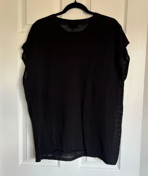 Women's Rag and Bone Oversized Sheer Shirt Black Navy Blue Size Medium thumbnail 6