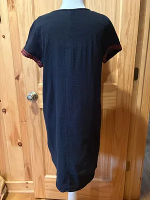 Old Navy Embroidered Square Neck Dress, Black women’s M thumbnail 2