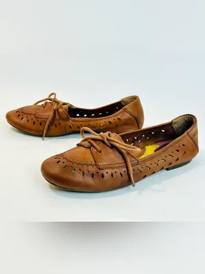 Born Women’s “Verna” Chestnut Brown Leather Perforated Loafer Flat Sz 6.5 thumbnail 4