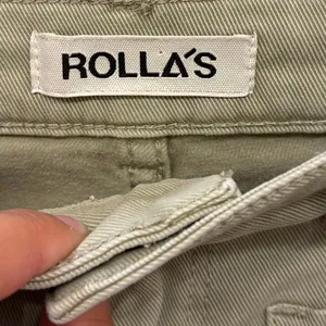 Rolla’s 100% Cotton Green Khaki Sailor High Rise Wide Leg Denim Jeans Size 28 thumbnail 4