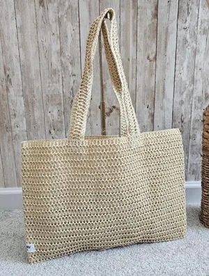 Burberry goddess straw tote bag  thumbnail 1
