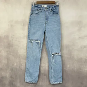 Abercrombie Fitch 90s Straight Jean Women 25/0S Distressed Ultra High Rise Indie thumbnail 15