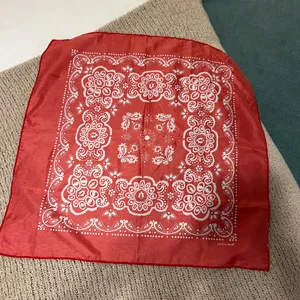 Red Paisley Square Bandana Scarf thumbnail 2