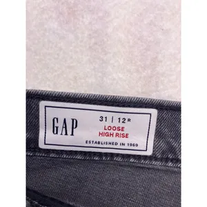 Gap Loose High Rise Jeans Womens 31/12R Washed Black‎ Straight Leg thumbnail 2
