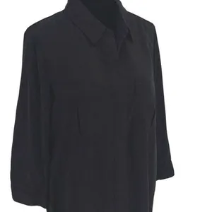 Carly Jean LA Womens 1/2 Button Front‎ Tencel Collared Dress Black Medium NWT thumbnail 2