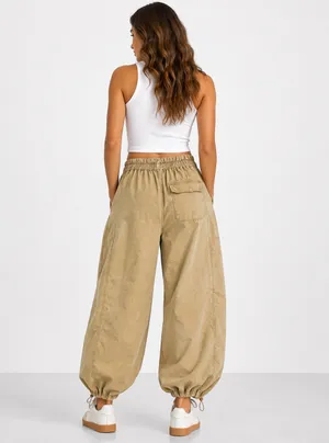 Urban Outfitters Beige Parachute Pants thumbnail 2