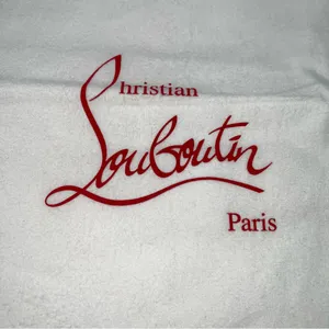 Christian Louboutin White Cotton Satin Lined Drawstring Dust Bags w/Red Logo thumbnail 4