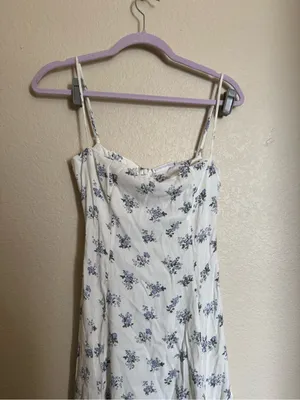 Reformation Vollare White Floral Midi Dress Sz 2‎ Wedding Guest Spring thumbnail 4