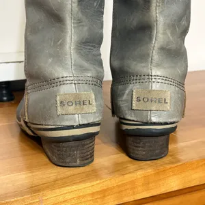 Sorel Slimboot Grey Brown Leather Tall Waterproof Winter Boots NL2007-051 6.5 thumbnail 10