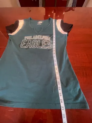 NFL Philadelphia Eagles Midnight Green Colorblock V-Neck Tee Shirt Women’s Large thumbnail 6