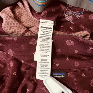 Patagonia Capilene Midweight Base Layer Pants Womens XS Burgundy Floral Pattern thumbnail 7