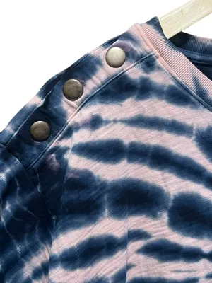 Nation LTD Tie-Dye Snap Shoulder Tee Size Medium | Blue‎ & Pink | Anthropologie thumbnail 5