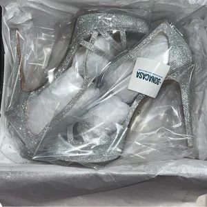 Pelle Moda Oneda Silver Metallic High Heels Size 9 thumbnail 5