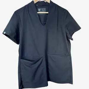 FIGS Banepa Oversized Black Scrub Top Sz‎ M thumbnail 1