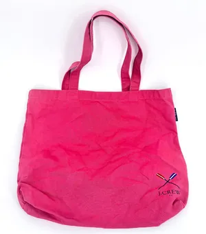 J. Crew Pink‎ Canvas Tote Bag Beach Travel Everyday Casual Nautical Logo thumbnail 1