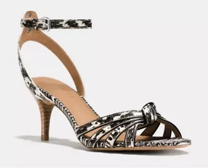 Coach Meg heel ankle-strap sandal featuring‎ a kitten heel Genuine Snakeskin thumbnail 1