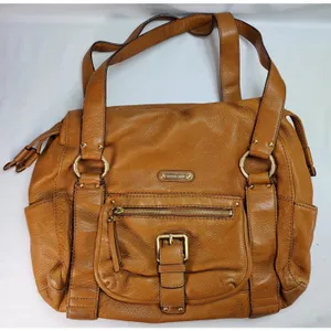 Michael Kors Rust Brown Multi Pocket‎ Pebbled Leather Shoulder Bag Y2K Hobo thumbnail 1
