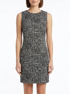 Michael Kors Y2K Office Siren Tweed Shift Dress Corporate Core Dark Academia MP thumbnail 6