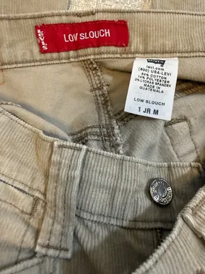 Vintage Y2K Low Slouch Corduroy's Low Rise Bootcut Flare Levi's Tan Beige Sz 0 thumbnail 3