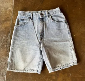 Lee Vintage 1980s Light Wash Denim Relaxed Fit Mom Shorts 10 26w 90s Dad Jeans thumbnail 1