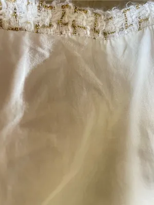 Reformation Jaine Mini Button Down Dress in Tweed Cream Metallic Gold US 4 thumbnail 7
