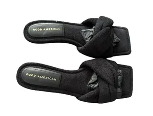 Good American Women's Black Terry Kickstand Low Heel Slide Sandals NWOB size 7.5 thumbnail 4