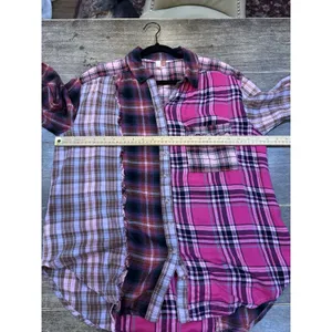 ANTHROPOLOGIE PILcro WOMENS PATCHWORK BOHO TOP SHIRT PLAID WESTERN Size‎ Medium thumbnail 11