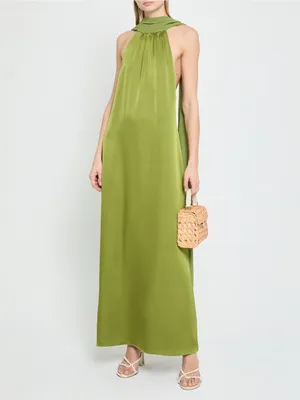 NWT Few Moda Alessia Dress size Large L Clover Green maxi halter o.p.t thumbnail 6