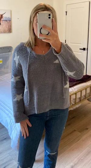 POL Grey Star Sweatshirt thumbnail 1