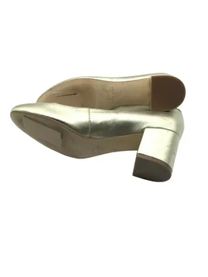 Marc Fisher Block Heels Closed Toe Slip On Leather Gold Size 6 thumbnail 6