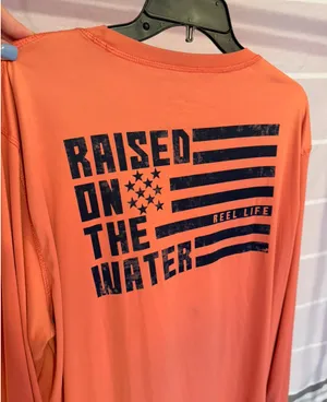 Reel Life “Raised on the Water” Long Sleeve Fishing Shirt | Coral | Size XXL thumbnail 3