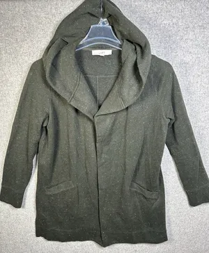 Ann Taylor Loft‎ Hoodie Sweatshirt Jacket Womens Medium Green Open Long Sleeve thumbnail 1