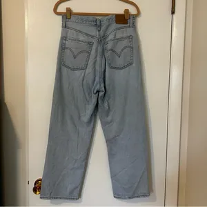 Levi’s Ribcage Straight Jeans Button Fly Womens 30 Blue thumbnail 7