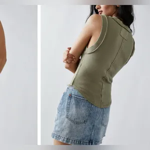 NWOT Free People We The Free Kate Tank - willow green - medium thumbnail 5
