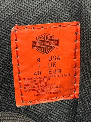 Harley-Davidson Black Leather Lace-Up Motorcycle Boots with Metal Accents Size 9 thumbnail 6