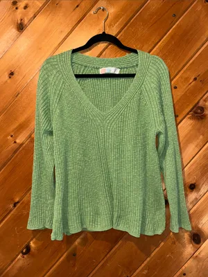 Free People Beach Green Justine Sweater thumbnail 3