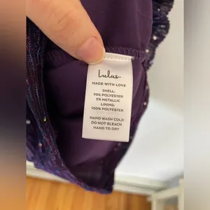Lulus Flirty Vibes Purple Multi Sparkly Ruched Bodycon Mini Dress NEW size M thumbnail 4