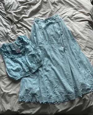 free people blue skirt and top set size xs retails for 168 thumbnail 1