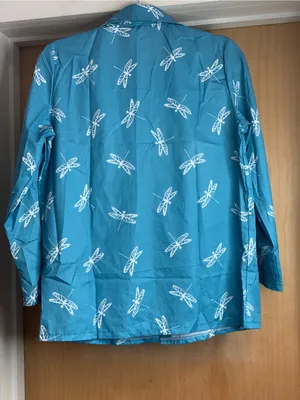 Amazon Sky Blue Dragonfly Print Button-Up Shirt - Size-Medium Naturecore thumbnail 3