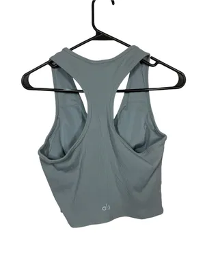 ALO Yoga Goddess Ribbed Cropped Racerback Tank Top Size Medium thumbnail 5