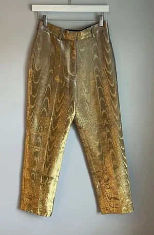 Racil Metallic Gold and Silver Straight Leg Trousers Festive Holiday Party‎ SZ 6 thumbnail 1