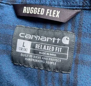 Carhartt Rugged Flex Relaxed Fit Midweight Flannel Long-Sleeve Plaid Tunic Sz L thumbnail 11
