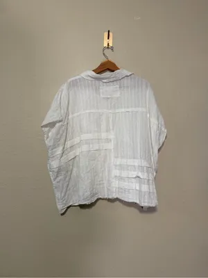 OLI & HALI Women’s White Button Down Shirt Sleeves Oversized Size Large thumbnail 7