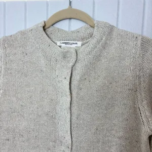 Lamberto Losani Linen Silk Blend Elegant Beige‎ Women's Cardigan Size S thumbnail 5