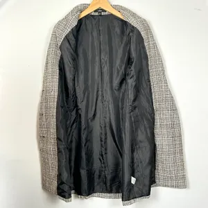 Lulus Double Breasted Tweed Coat Womens Medium Wool Blend‎ Brown Plaid Academia thumbnail 8