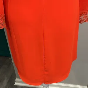 ASTR bright coral lace lined drop back dress - xs thumbnail 8